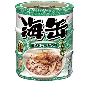 （まとめ）アイシア 海缶ミニ3P 削りぶし入りかつお 60g×3 【猫用・フード】【ペット用品】【×24セット】
