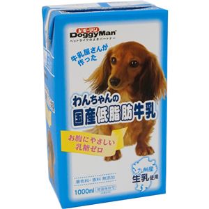 （まとめ）ドギーマンハヤシ わんちゃんの国産低脂肪牛乳 1000ml 【犬用・フード】【ペット用品】【×6セット】