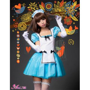 メイド服/コスプレ/コスチューム/コスプレ衣装/衣装/ウェイトレス 青 白/z1174