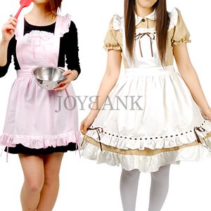 カフェエプロン☆2colorあります♪【メイド/ロリータ/コスプレ/コスチューム/衣装】02000109 ブラウン