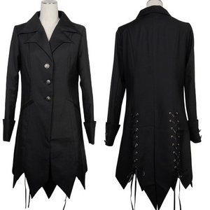 レースアップゴシックロングジャケット 【コスプレ/コスチューム/仮装/イベント/ハロウィン/クリスマス/男装/制服/衣装】01000500-L