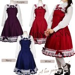 Whiteレース クラシカルラインジャンパースカート☆【ドール/ドレス/クリスマス/ハロウィン/イベント/仮装/パーティ/コスプレ/コスチューム/衣装】01000515 Sサイズ ネイビー