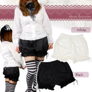 お花レースのショートドロワーズ☆【コスプレ/コスチューム/ロリータ/見せパン/衣装】08000238 ブラック