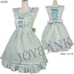 ブルーフラワー☆ノベルティストライプワンピース【お嬢様/ロリータ/姫系/イベント/仮装/パーティ/コスプレ/コスチューム/衣装】01000573 Sサイズ 