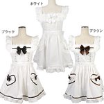 《大きいサイズ》ハートポッケ♪フリルデコレーションエプロン【メイド/ロリータ/コスプレ/コスチューム/衣装】04000281-5L ブラウン