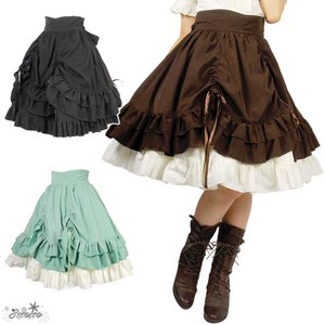 お嬢様スタイル☆アンティーク調バッスルスカート【ハロウィン/クリスマス/イベント/パーティ/仮装/ロリータ/コスプレ/コスチューム/衣装】01000634 Mサイズ/ブラック