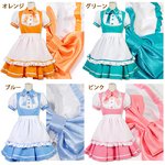 ときめきメイドワンピース★フレッシュカラー【コスプレ/コスチューム/メイド/衣装】02000140 ブルーLサイズ 