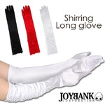 見違えドレスコーデ★シャイニーロンググローブ♪シャーリング【手袋/ダンス/パーティ/コスプレ/コスチューム/衣装】09000102-Aホワイト