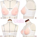 女装用に♪擬似おっぱい専用メッシュブラジャー☆【ハロウィン/クリスマス/イベント/仮装/パーティー/コスプレ】09000313-5Lホワイト