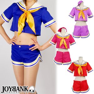 ショーパンStyle♪ エネルギッシュな応援団コスチューム【チアガール/仮装/イベント/コスプレ/コスチューム/衣装】01000691M パープル