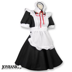 《廉価版》シンプルメイド コスチュームセット【ハロウィン/クリスマス/イベント/仮装/パーティ/コスプレ/コスチューム/メイド/衣装】02000149 