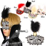 カーニバル★デコストーン仮面【仮面舞踏会/仮装パーティ/パーティ/ダンス/イベント/アイテム/ハロウィン/クリスマス/仮装】ZA-458 レッド 
