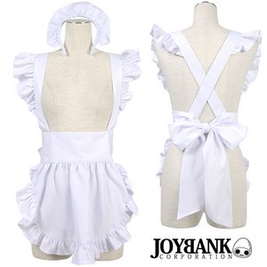 ミニ丈★エプロンとカチューシャのセット【メイド/ロリータ/コスプレ/コスチューム/衣装】02000144