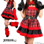 アイドルサンタ☆ボア付きチェック柄ワンピースセット【コスプレ/コスチューム/クリスマス/イベント/パーティ/仮装/メイド服/衣装】01000631 レッドボアLサイズ 