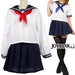 《廉価版》王道の女子高生セーラー服♪ スカーフ2色入り【コスプレ/コスチューム/制服/衣装】01010060 Mサイズ 長袖