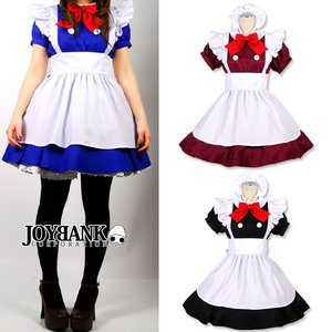 《大きいサイズ》エンジェルメイド コスチュームセット♪【ハロウィン/クリスマス/イベント/パーティ/仮装/コスプレ/コスチューム/ダークトーン/メイド/衣装】04000316-5Lサイズ ブルー