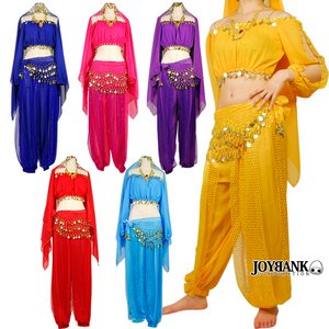 ベリーダンスコスチューム パンツタイプ【舞台衣装/ダンス/コスプレ/ハロウィン/イベント/仮装/コスチューム/衣装】01000714 レッド