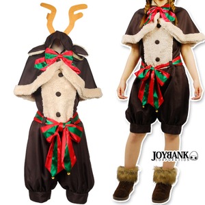 ふわもこトナカイのコスチューム衣装セット【ケープ/ロンパース/クリスマス/イベント/パーティ/仮装/コスプレ/コスチューム/衣装】01000710M