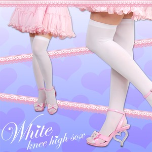 ホワイトニーハイストッキング2点【ハロウィン/クリスマス/イベント/パーティ/仮装/ソックス/タイツ/コスプレ/小物/アイテム】 09000256