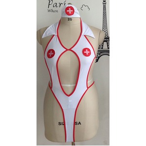 大きいサイズ☆貴方のハートに119番☆危ない健康診断に血圧急上昇♪ナーステディ‐☆/ナース服/看護婦/白衣/コスプレ/コスチューム/衣装/KS999L-3L