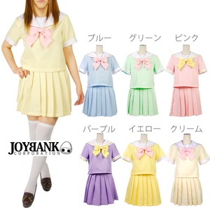 《大きいサイズ》オールカラーセーラー服☆【コスプレ/コスチューム/女子高生/制服/衣装】04000333-5Lサイズ クリーム