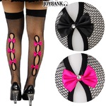 バックトリプルリボンSEXYニーハイ網タイツ2点【ハロウィン/クリスマス/イベント/パーティ/仮装/コスプレ/小物/オーバーニー/ニーハイ丈/サイハイ/タイツ】TS013 チェリー