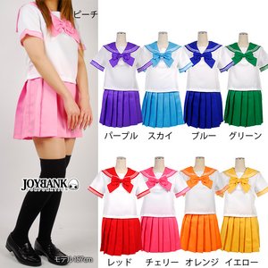 虹色学園☆レインボーカラー セーラー服☆【コスプレ/コスチューム/制服/衣装】01010048 Lサイズ チェリー