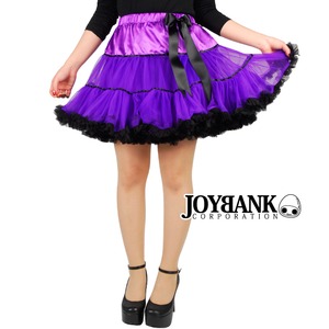 紫と黒のコントラスト☆ボリュームチュールパニエ43cm【ハロウィン/クリスマス/イベント/パーティ/仮装/ドレス/チュチュ/ペチコート/ダンス/イベント】09000444
