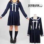 紺色長袖セーラーワンピース【コスプレ/コスチューム/セーラー服/制服/衣装】01010069