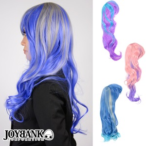 ツートンカラー耐熱ロングウィッグ 4color【コスプレウィッグ/ハロウィン/仮装/コスプレ/アイテム/かつら/衣装】CA076 パープル×スカイ