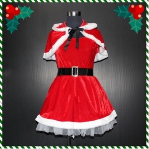 フードケープ付チューブトップ　ミニサンタ　4点ＳＥＴ/クリスマス/サンタ/コスチューム/コスプレ/イベント/パーティ