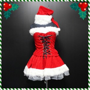 前後スピンドル2ピース　ミニサンタ4点ＳＥＴ/クリスマス/サンタ/コスチューム/コスプレ/イベント/パーティ