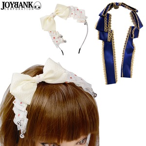 お嬢様りぼんカチューシャ 2color【ロリータ/メイド/コスプレ/アイテム/ヘッドドレス/ヘアアクセサリー/ハロウィン/クリスマス/イベント/パーティ/仮装/コスプレ】KM-658-white