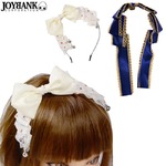 お嬢様りぼんカチューシャ 2color【ロリータ/メイド/コスプレ/アイテム/ヘッドドレス/ヘアアクセサリー/ハロウィン/クリスマス/イベント/パーティ/仮装/コスプレ】KM-658-white