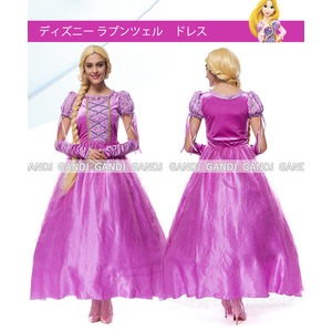 【塔の上のラプンツェル ラプンツェル ロング プリンセス ドレス/お姫様/ハロウィン/クリスマス/イベント/仮装/パーティ/舞台/コスプレ/コスチューム/衣装】7879-XL