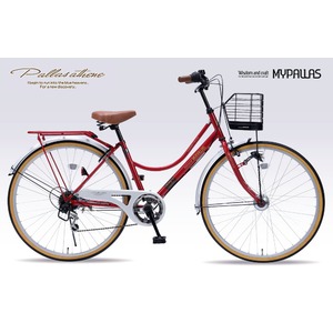 MYPALLAS（マイパラス） シティサイクル26・6SP・オートライト　M-504　レッド