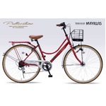 MYPALLAS（マイパラス） シティサイクル26・6SP・オートライト　M-504　レッド