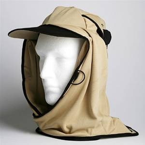 日焼け防止・UVカットする帽子、紫外線保護指数UPF50+【フリルネックU.T.E.　ポリエステルマイクロメッシュ】(サンド)