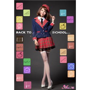 セーラー服 制服 女子高校生 紺 赤 チェック z1210 コスプレ 衣装 コスチューム