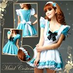 コスプレ コスチューム メイド服 メイド衣装 メイドコスチューム 仮装 水色 z686