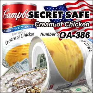 【隠し金庫】 食品缶型 セーフティボックス 『SECRET SAFE シークレットセーフ』(OA-386) Campbell's Cream of Chicken アメリカン雑貨 米国直輸入 貴重品の保管 収納 タンス貯金 へそくり 防犯 スパイグッズ