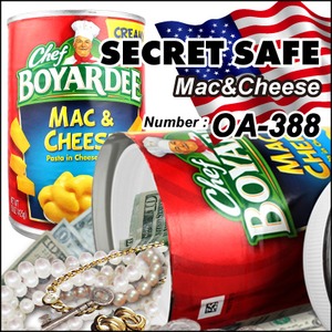 【隠し金庫】 食品缶型 セーフティボックス 『SECRET SAFE シークレットセーフ』(OA-388) Chef Boyardee Mac & Cheese アメリカン雑貨 米国直輸入 貴重品の保管 収納 タンス貯金 へそくり 防犯 スパイグッズ