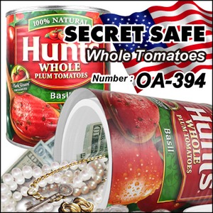 【隠し金庫】 食品缶型 セーフティボックス 『SECRET SAFE シークレットセーフ』(OA-394) Hunts WHOLE PLUM TOMATOES Basil アメリカン雑貨 米国直輸入 貴重品の保管 収納 タンス貯金 へそくり 防犯 スパイグッズ