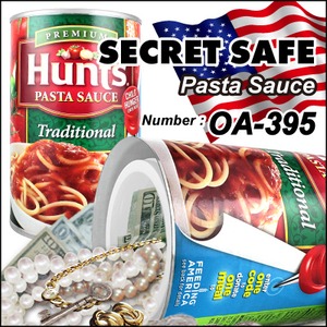 【隠し金庫】 食品缶型 セーフティボックス 『SECRET SAFE シークレットセーフ』(OA-395) Hunts PASTA SAUCE Traditional アメリカン雑貨 米国直輸入 貴重品の保管 収納 タンス貯金 へそくり 防犯 スパイグッズ