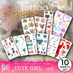 タトゥーシールスペシャルアソートNo.006 『CUTE GIRL set.C(GM-006)』 人気のデザインを10種類セレクト