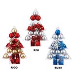 ツリーボックス入りオーナメントセット 47個 90cmツリー用 ブルー/シルバー