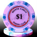 MONTECARLO モンテカルロ・ポーカーチップ＜１＞白　２５枚セット