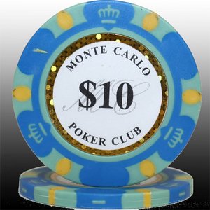MONTECARLO モンテカルロ・ポーカーチップ＜１０＞青　２５枚セット