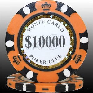 MONTECARLO モンテカルロ・ポーカーチップ＜10000＞橙 ２５枚セット