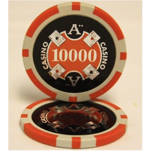 Ｑｕａｔｔｒｏ　Ａｓｓｉ（クアトロ・アッシー）ポーカーチップ（10000）橙　＜２５枚セット＞